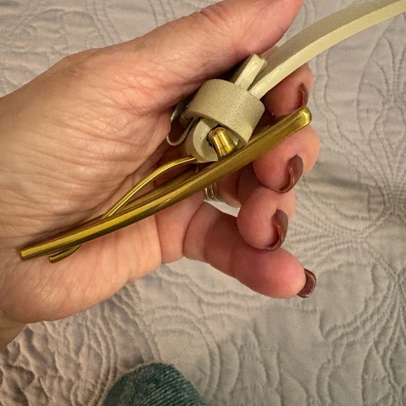 Brass diamond buckle tan belt - Picture 6 of 9